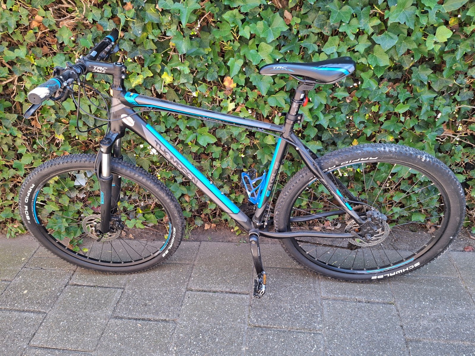 Mountainbike Thompson Eagle 27 zwartmat/blauw, Fietsen en Brommers, Heren, Zo goed als nieuw, 53 tot 57 cm, Ophalen