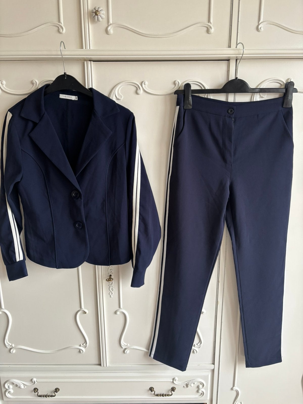 Nieuw blauw pak jasje en broek MY STYLE maat 38, Kleding | Dames, Maat 38/40 (M), Kostuum of Pak, Blauw, Nieuw