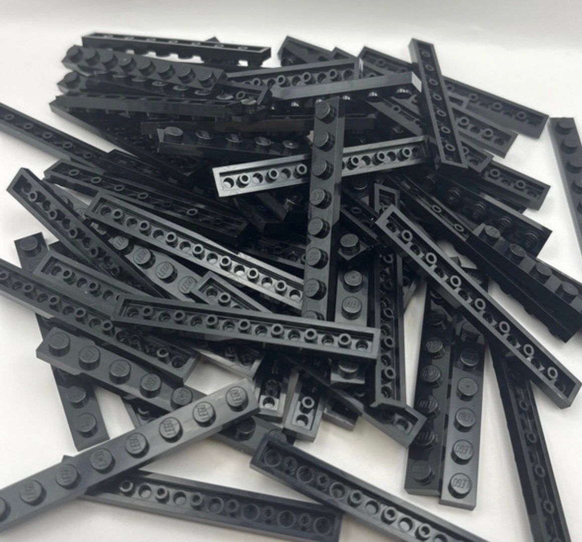 Lego platen 1x8 zwart - 75 stuks, Ophalen of Verzenden, Zo goed als nieuw, Losse stenen, Lego