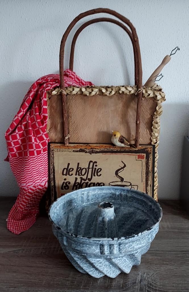 Emaille tulband grijs gewolkt, Antiek en Kunst, Antiek | Emaille, Ophalen of Verzenden