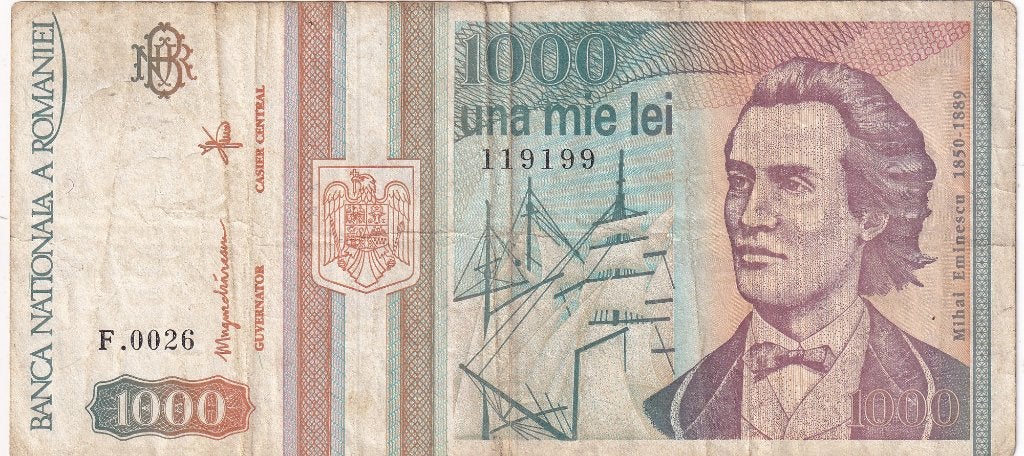 Roemenië 1000 lei 1993, Verzenden, Overige landen, Los biljet
