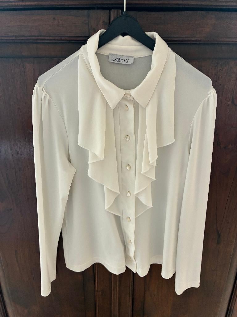 Blouse Batida mt ? 36/38 Wit/Ecru, met rouches, Ophalen of Verzenden, Zo goed als nieuw, Maat 36 (S), Wit