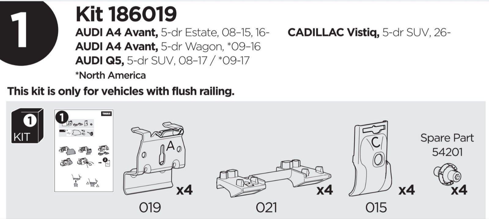 Thule Kit 6019 voor dakdragers Audi A4, Q5, Auto diversen, Dakdragers, Ophalen of Verzenden
