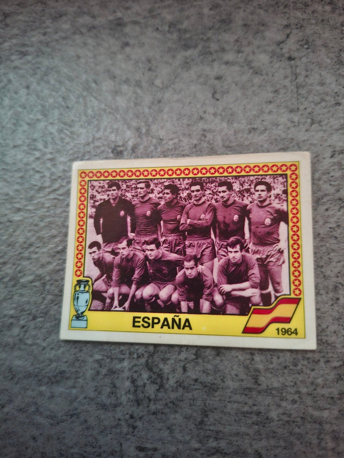 Panini sticker Euro 88 Duitsland.Historiesticker Spanje 1964, Hobby en Vrije tijd, Ophalen of Verzenden, Zo goed als nieuw, Sticker