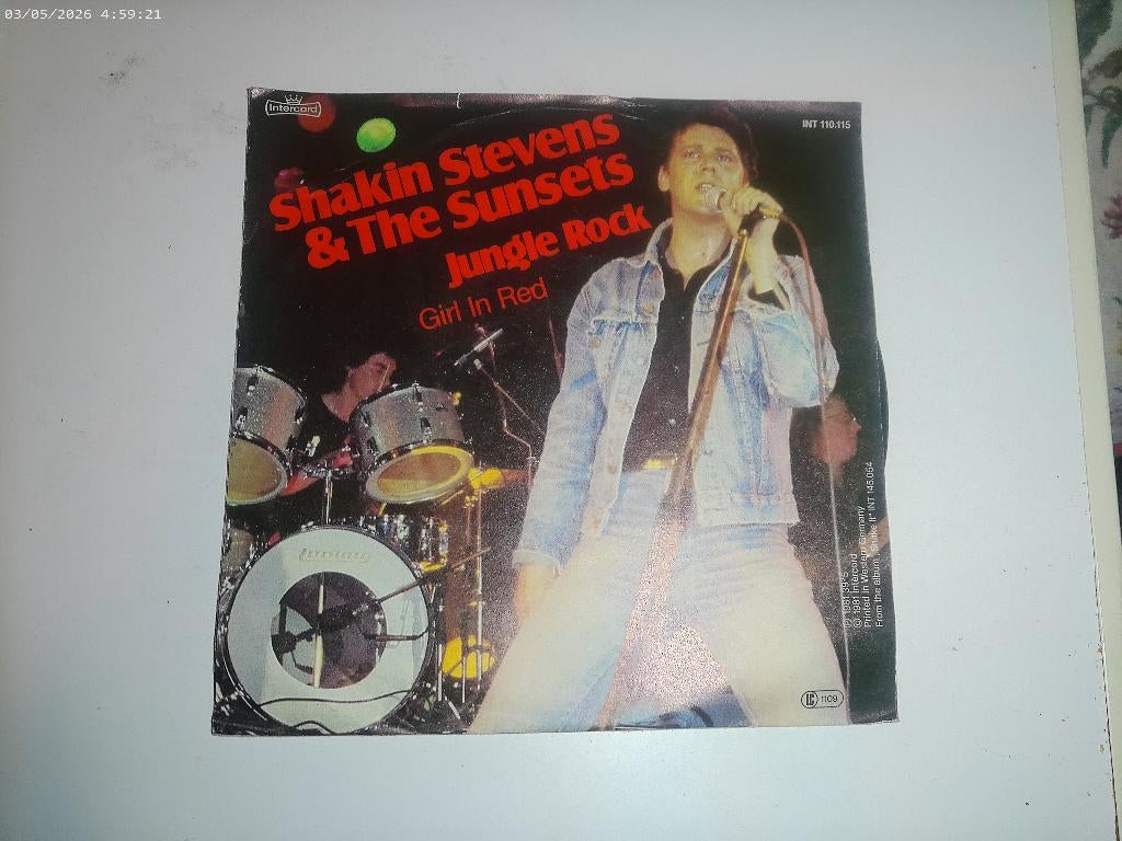 Shakin' Stevens & The Sunsets - Jungle Rock / Girl in Red, Fotohoes, Ophalen of Verzenden, Zo goed als nieuw, Rock en Metal