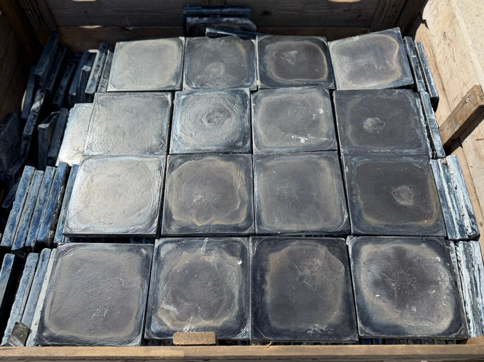 65m2 oude basalt tegels 20x20x2,5cm., Tuin en Terras, Tegels en Klinkers, Ophalen, Overige typen, Info@walstra.nl, Zo goed als nieuw