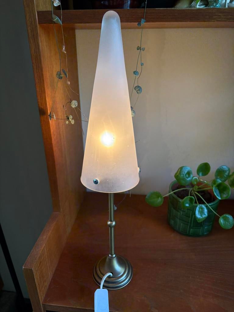 Vintage spage age ATV Grootebroek Holland tafellamp, Ophalen, Vintage, retro, Gebruikt, Glas