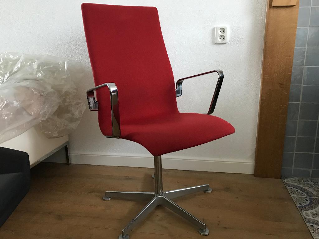 Fritz Hansen Oxford chair design stoel bureaustoel rood, Ophalen, Gebruikt, Nvt, Eén