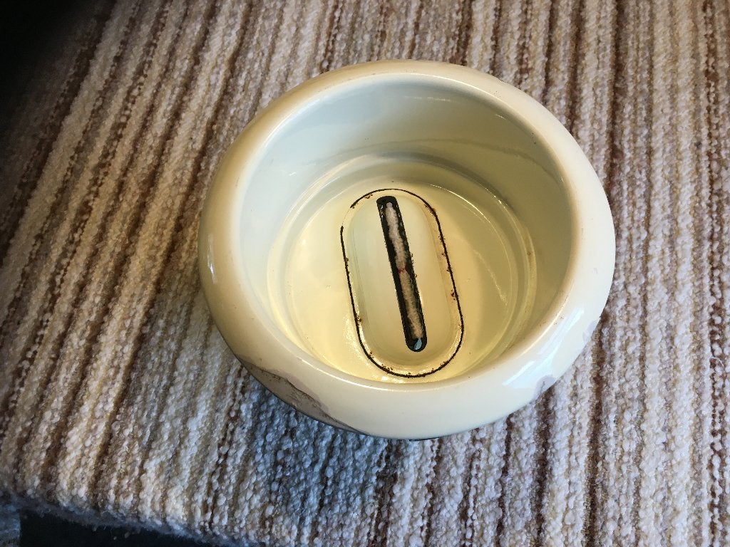 petroleumstel emaille creme gebroken wit, Ophalen of Verzenden