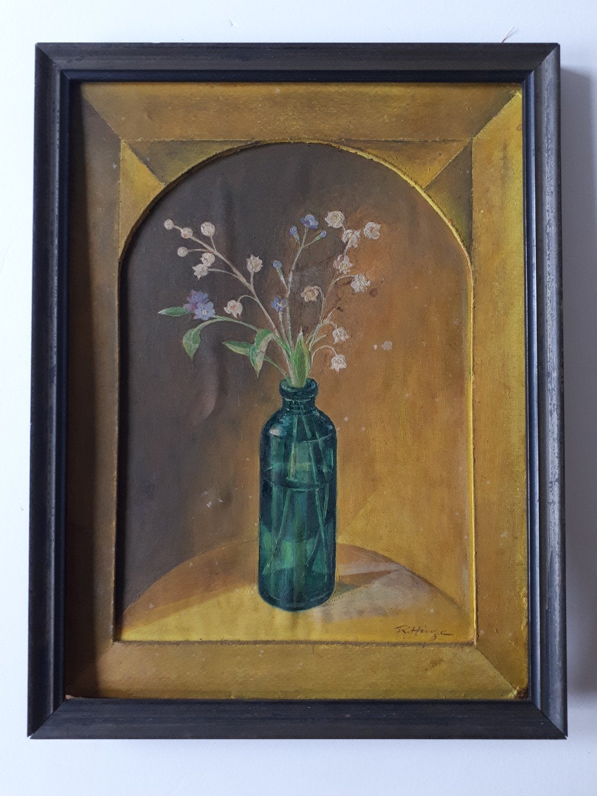 Richard Hinze (1896-1981) bloemstilleven, gouache, Ophalen of Verzenden