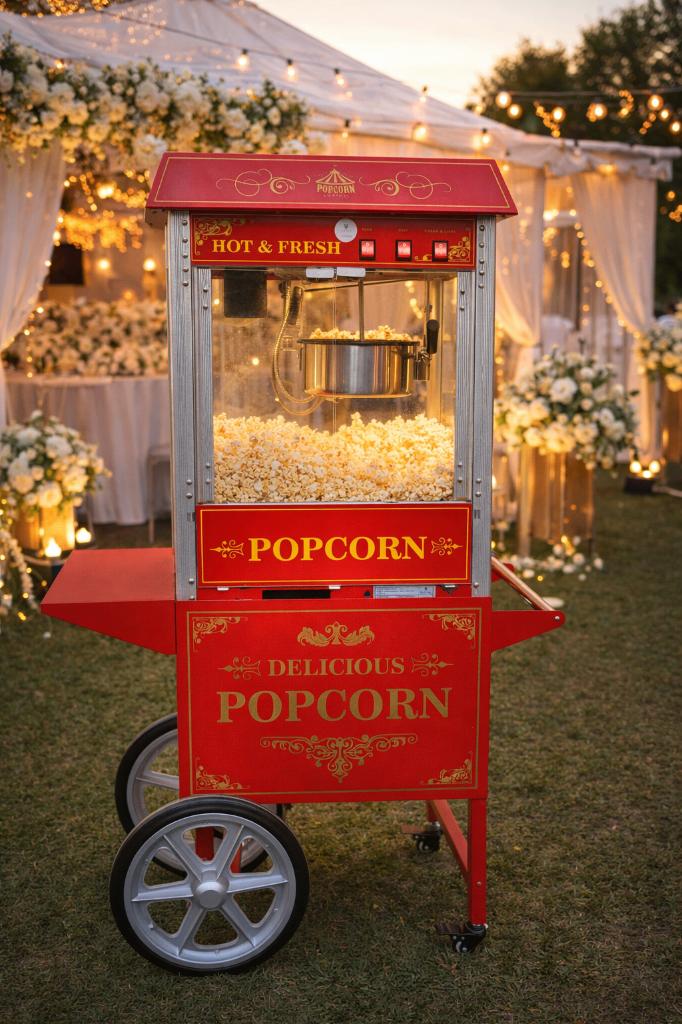 Te huur nostalgische popcornmachine, Hobby en Vrije tijd, Feestartikelen | Verhuur, Zo goed als nieuw, Verjaardag, Ophalen