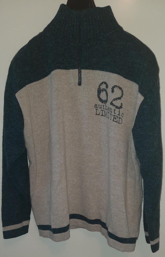 Trui/pullover met rits Broker's Line blauw/beige maat L, Kleding | Heren, Maat 52/54 (L), Beige, Ophalen of Verzenden, Broker's Line