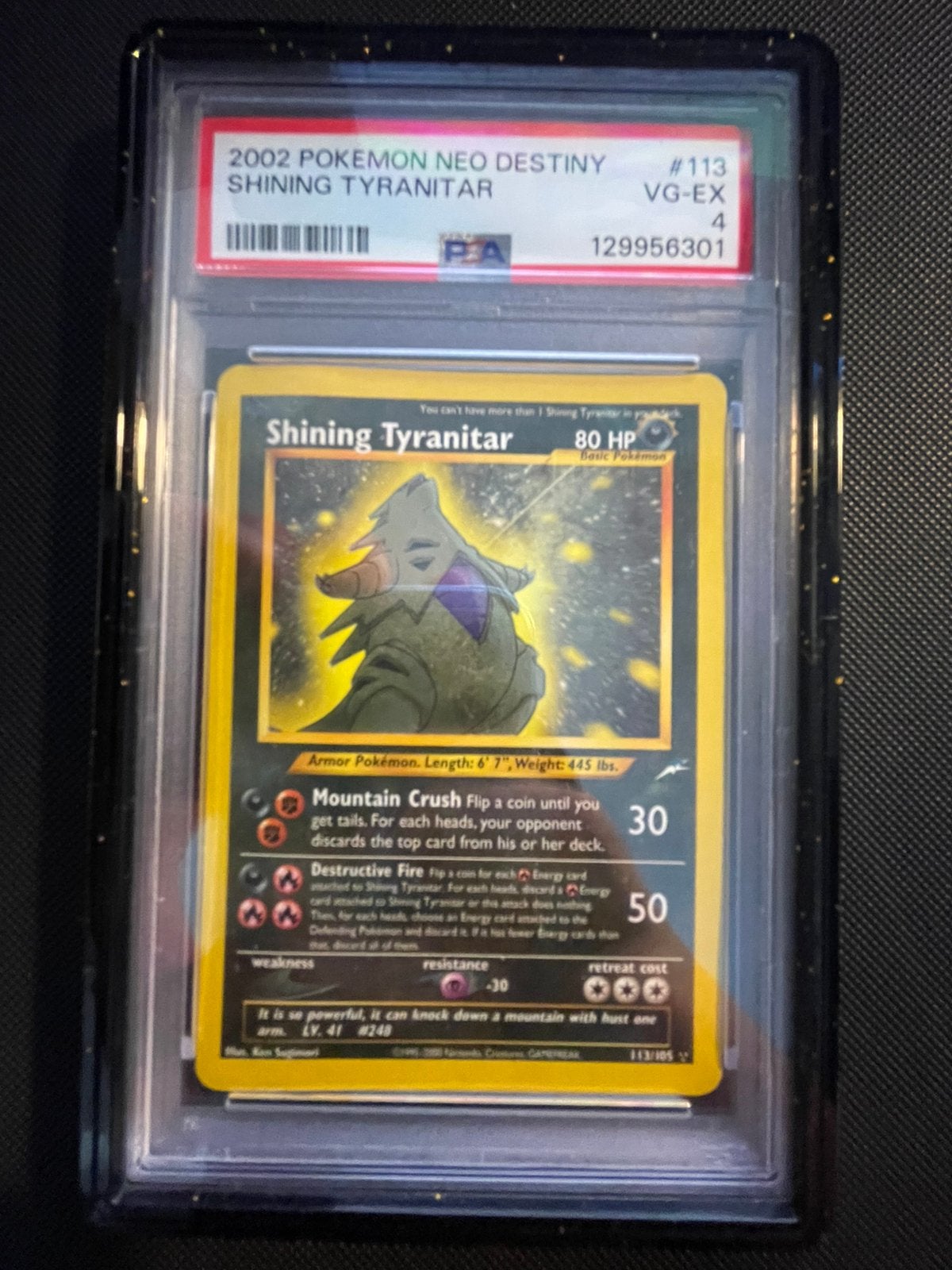 Shining Tyranitat (NDE 113) PSA 4 pokemon kaarten, Ophalen of Verzenden, Zo goed als nieuw