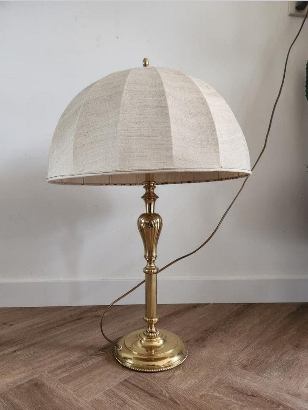 mushroom vintage messing lamp Mid-Century, Ophalen of Verzenden, Zo goed als nieuw, Metaal, 70 cm