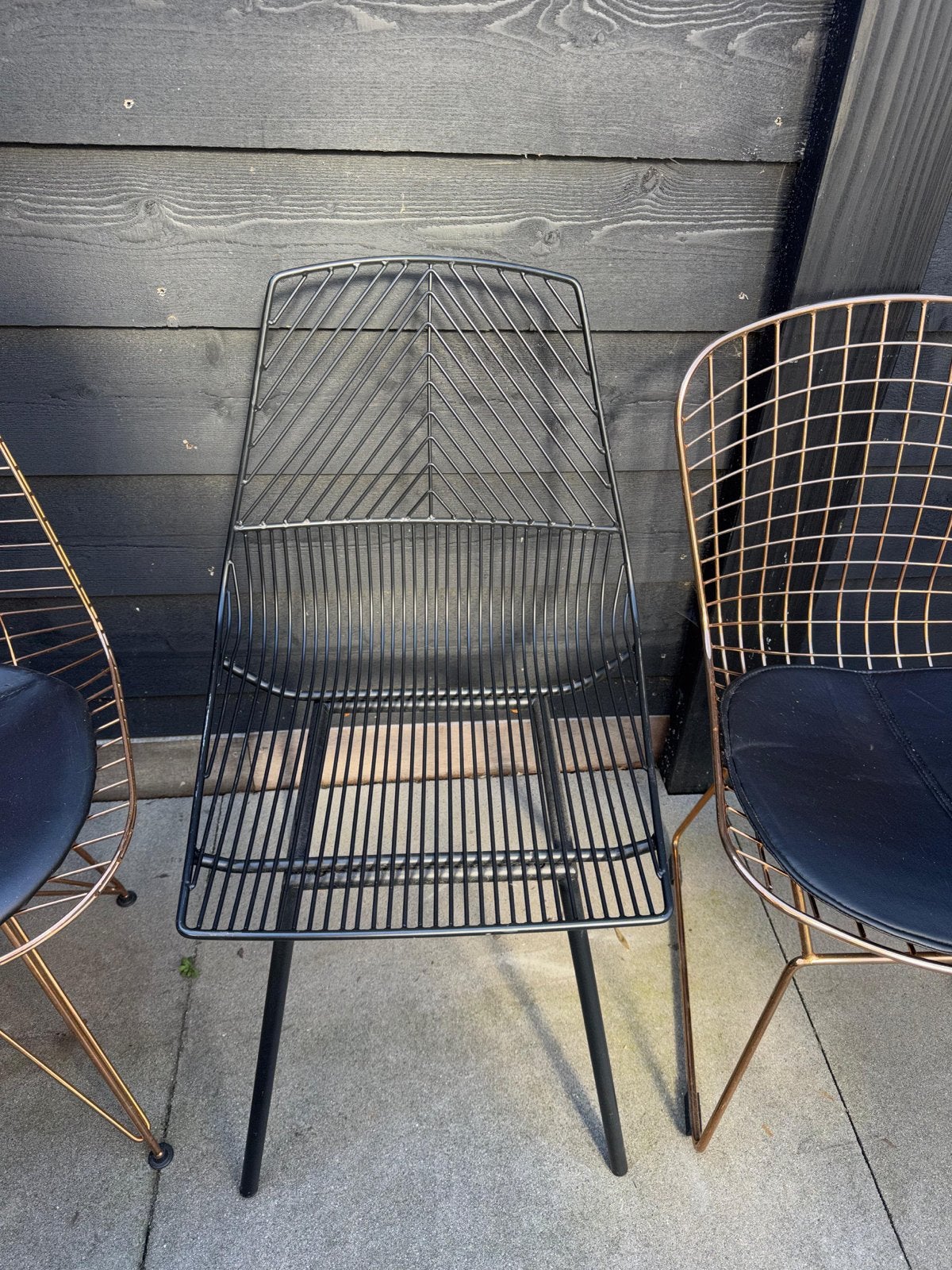 6 metalen stoelen - Diverse kleuren en stijlen, Ophalen, Gebruikt, Overige kleuren, Metaal
