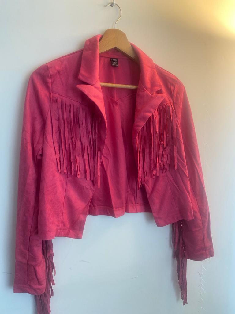 SHEIN Essnce Fringe Trim Open Front Jacket, Nieuw, Ophalen of Verzenden, Jasje, Roze