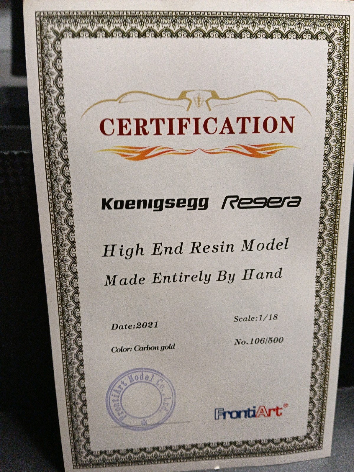 Koenigsegg frontiart, Hobby en Vrije tijd, Modelauto's | 1:18, Ophalen of Verzenden, Nieuw, Overige merken