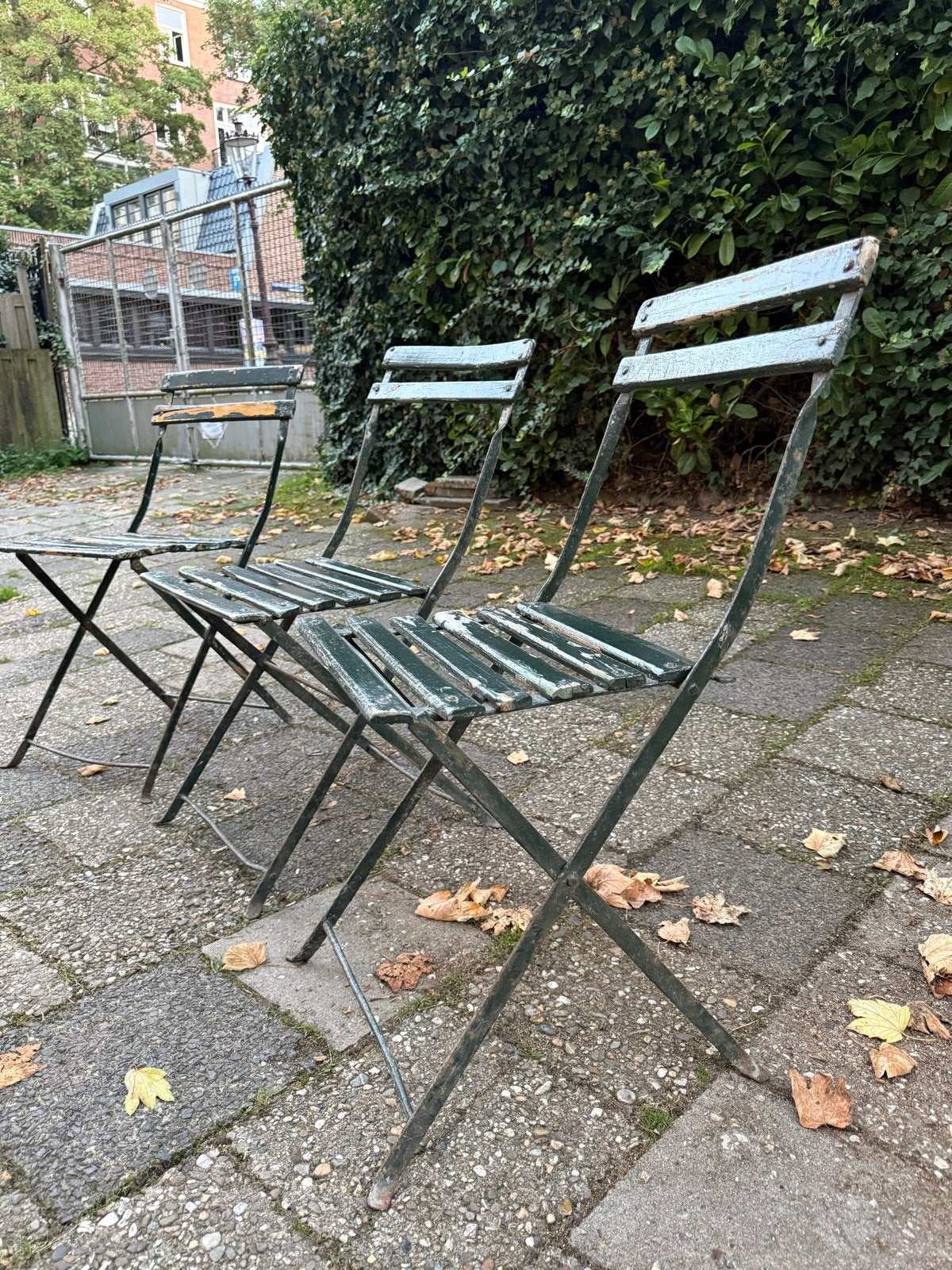 4 Originele Vintage Terrasstoeltjes - Opknapper, Ophalen
