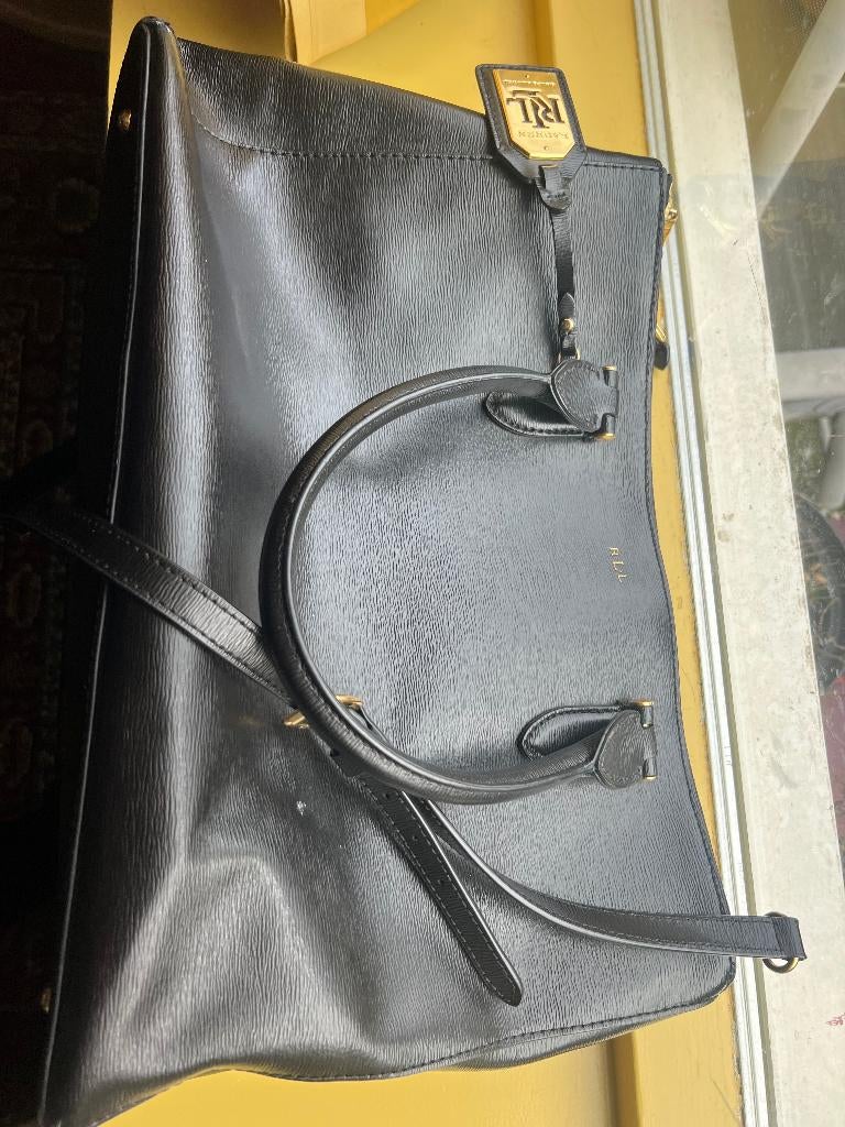 Leren Ralph Lauren Tas, Ophalen, Zo goed als nieuw, Zwart, Schoudertasje