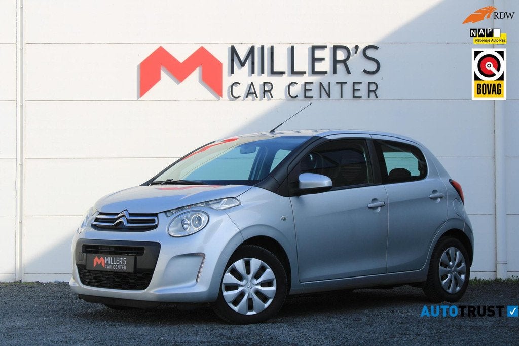 Citroen C1 1.0 VTi Shine Airco Bluetooth 5-deurs ORG NL Carp, Auto's, Voorwielaandrijving, Stof, Gebruikt, Met garantie (alle)