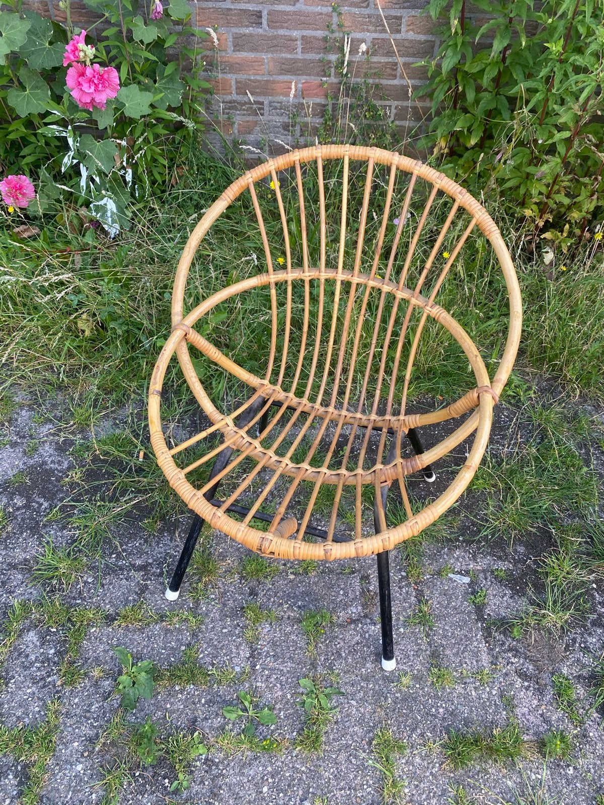ROHE Noordwolde '60 Hollands design rotan bamboe stoel, Ophalen, Bruin, Eén