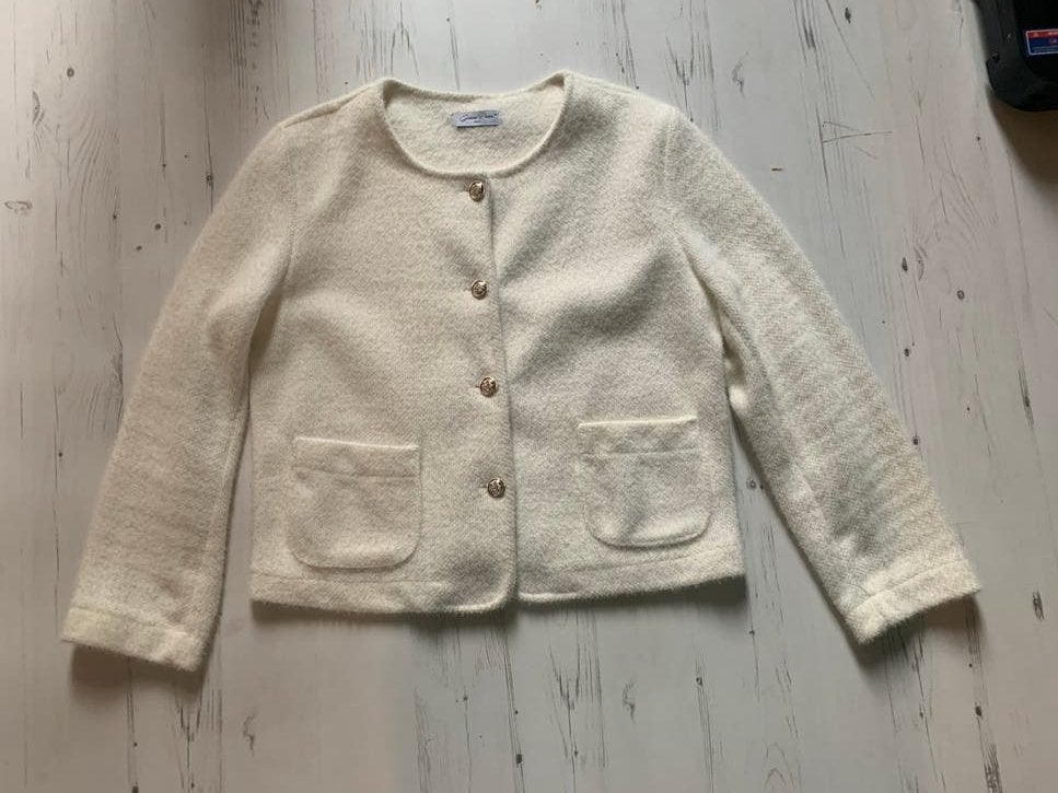 Crèmekleurig Colbert/Vest van Gemma Ricceri, Zo goed als nie, Ophalen of Verzenden, Zo goed als nieuw, Maat 46/48 (XL) of groter