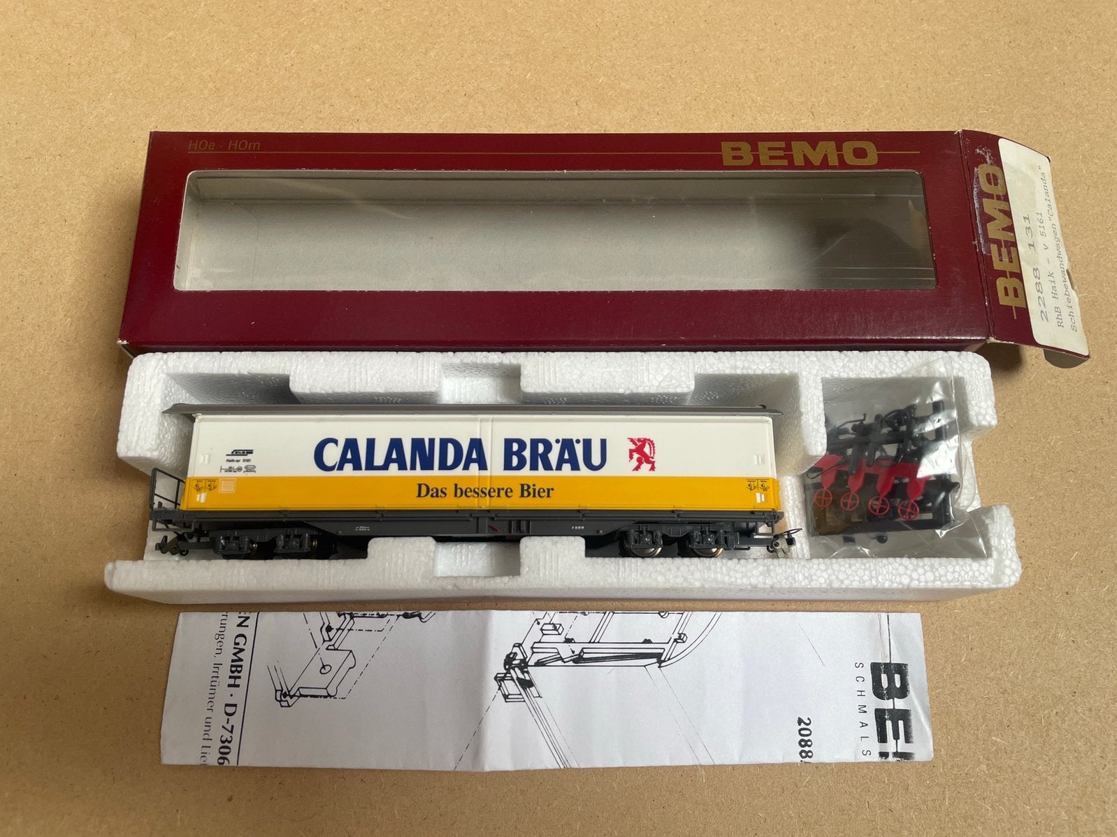 Bemo RhB H0m schuifwandwagen Haik-v “Calanda” - 2288 131, Overige merken, Gelijkstroom, Wagon, Ophalen of Verzenden