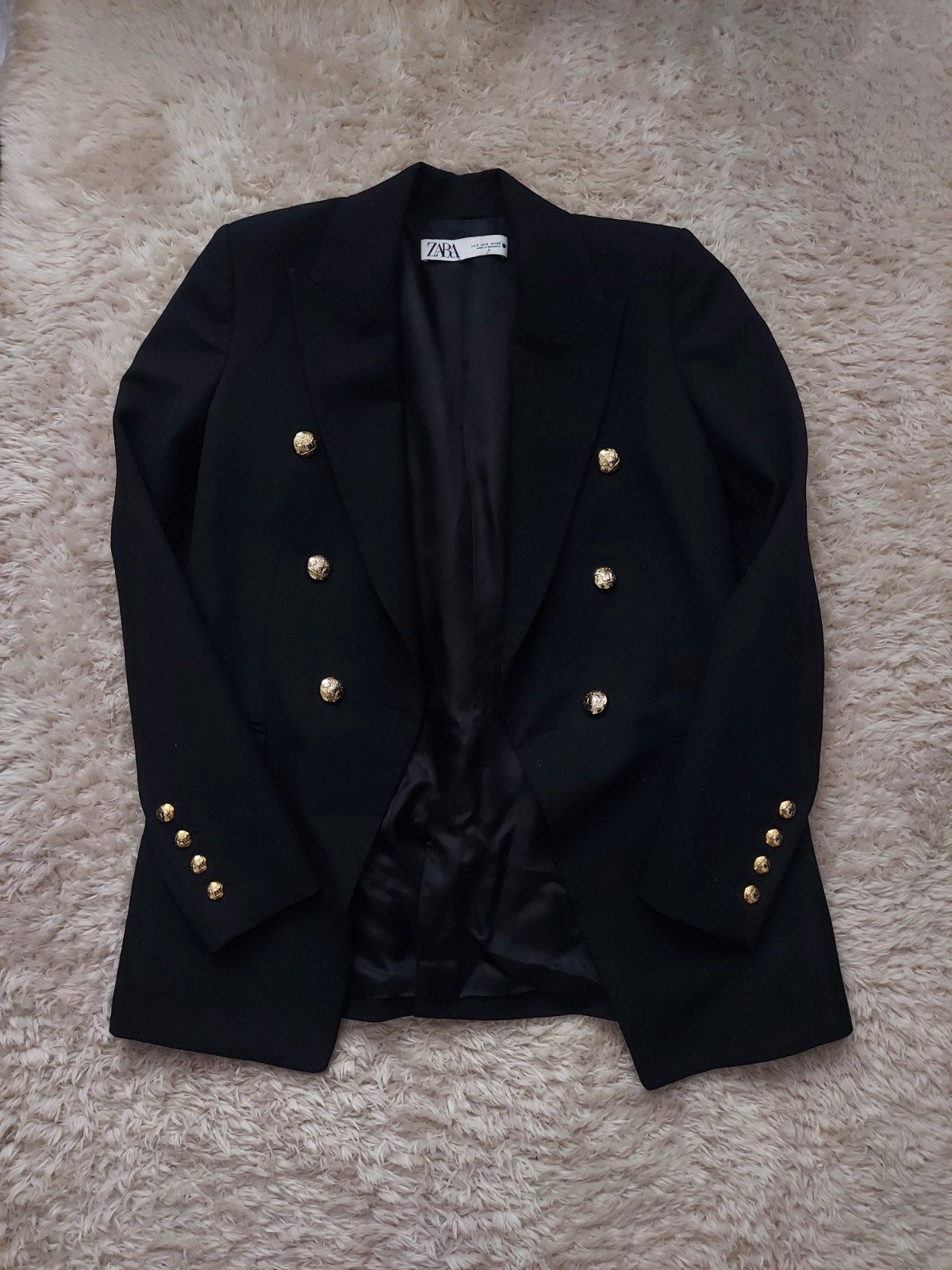 Zara Zwarte Blazer met Gouden Knopen - Maat s, Ophalen of Verzenden, Zo goed als nieuw, Jasje, Maat 36 (S)