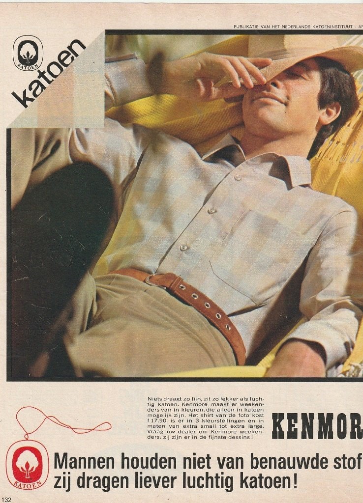Retro reclame 1968 Kenmore herenmode luchtige overhemden, Verzenden, Overige typen