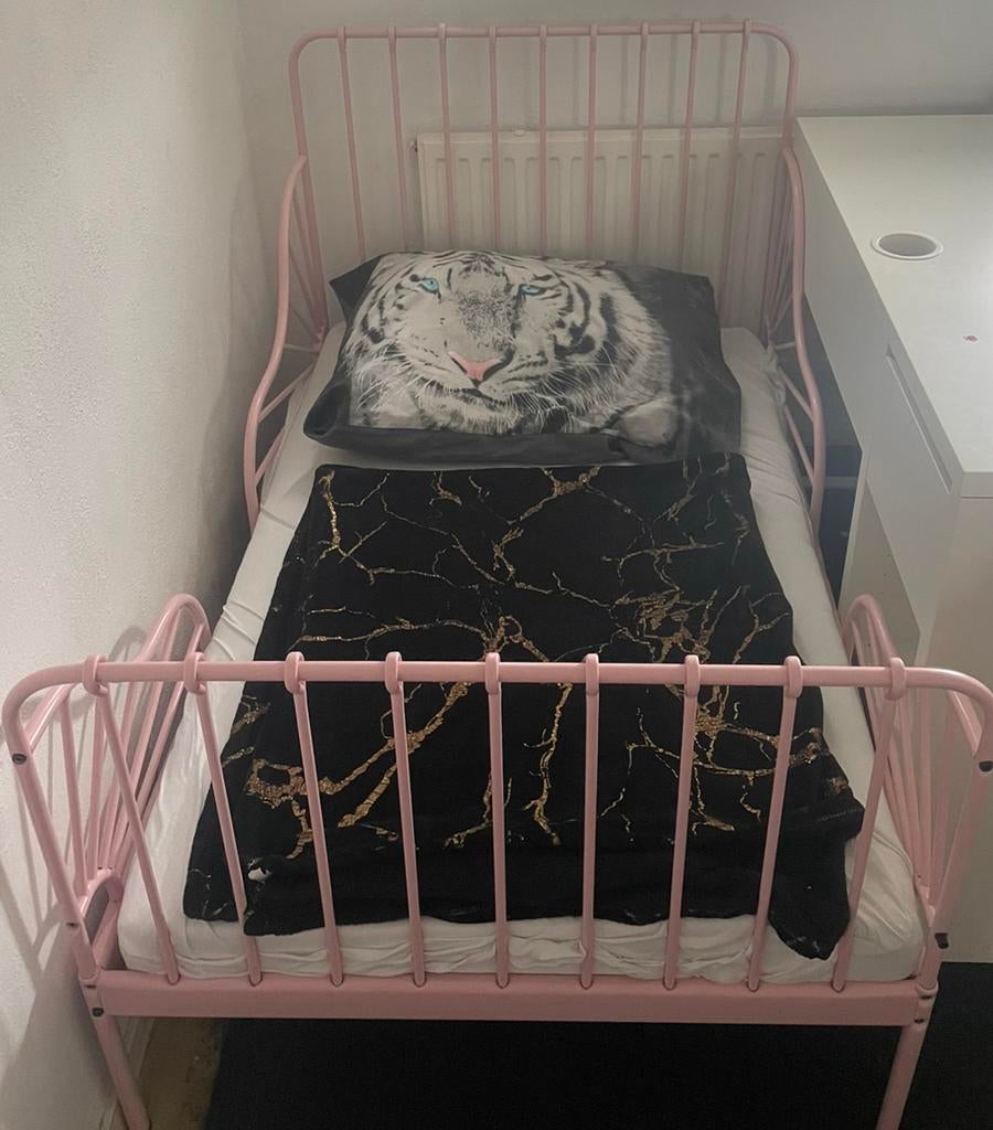 Meegroei peuterbed roze, Ophalen