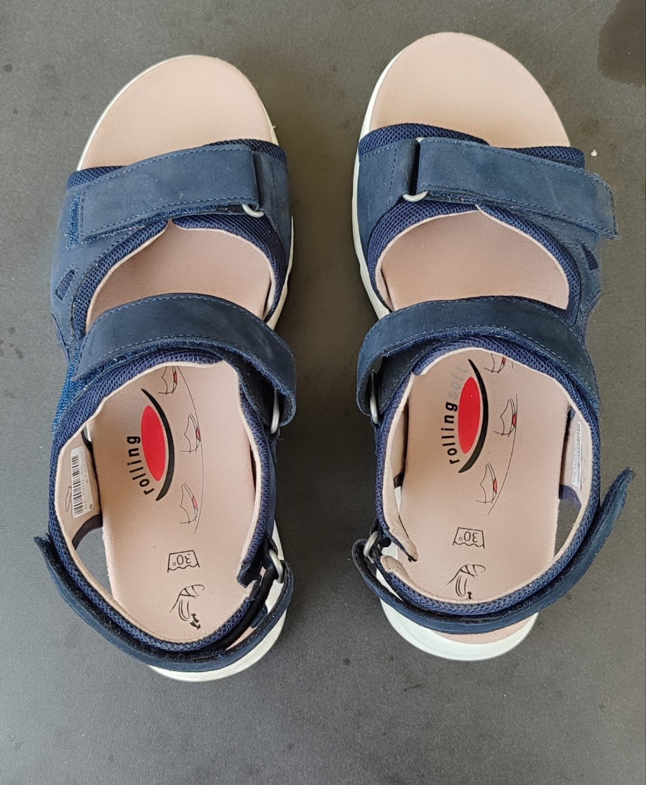 Dames sandaal maat 38 gabor blauw rollingsoft, Blauw, Gabor rollingsoft, Zo goed als nieuw, Sandalen of Muiltjes