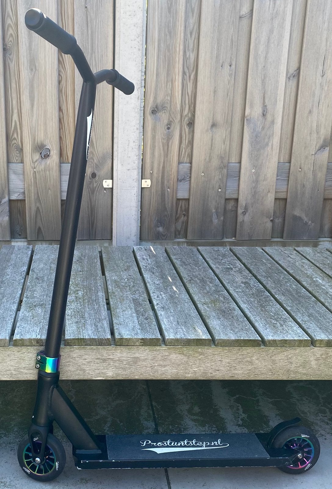 Stuntstep zwart chrome professioneel, Ophalen of Verzenden, Zo goed als nieuw, Gewone step