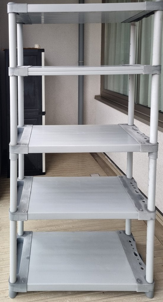 Kunststof rek met 5 planken, Ophalen, Gebruikt