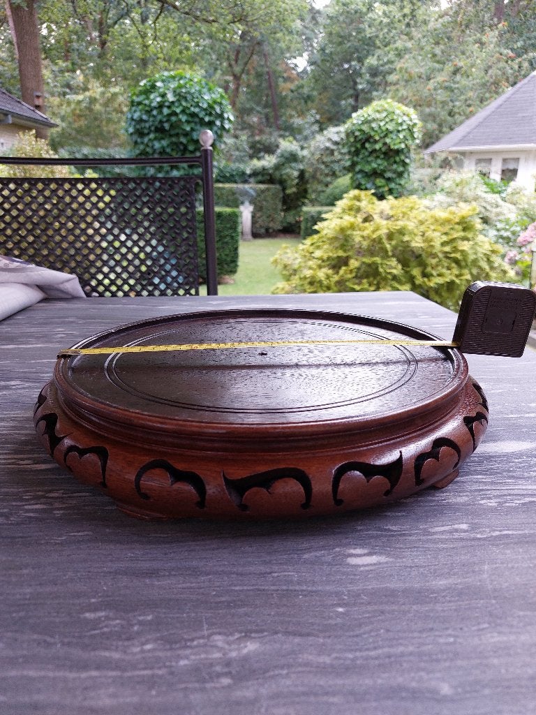 Grote oud massief houten chinese onderzetter, Ophalen of Verzenden, Plantenonderzetter, Handgemaakt, Hout