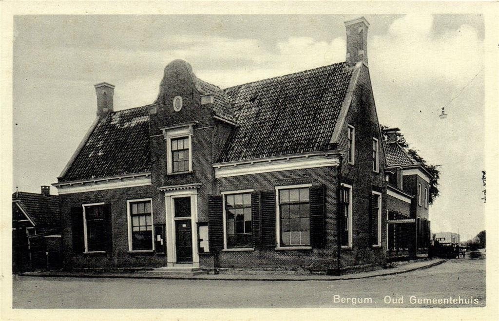 Bergum. Oud Gemeentehuis. - ongelopen, Verzenden, 1940 tot 1960, Ongelopen, Noord-Brabant