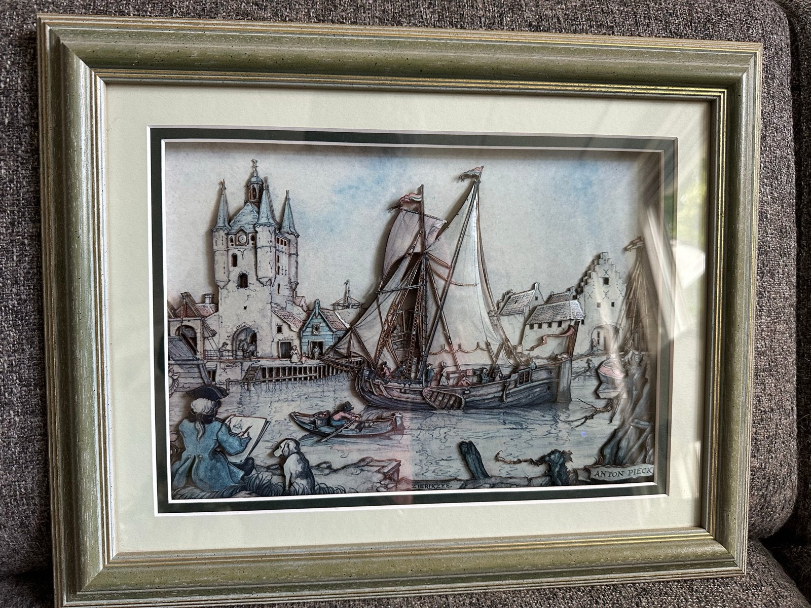 Anton Pieck 3D-kunstwerk: Historische Haven Zierikzee, Antiek en Kunst, Ophalen of Verzenden
