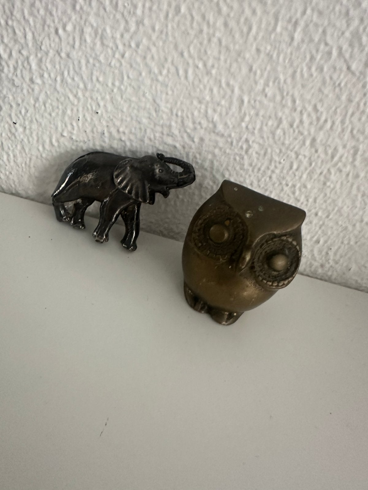 Vintage olifant en uil, Ophalen of Verzenden, Zo goed als nieuw, Dier