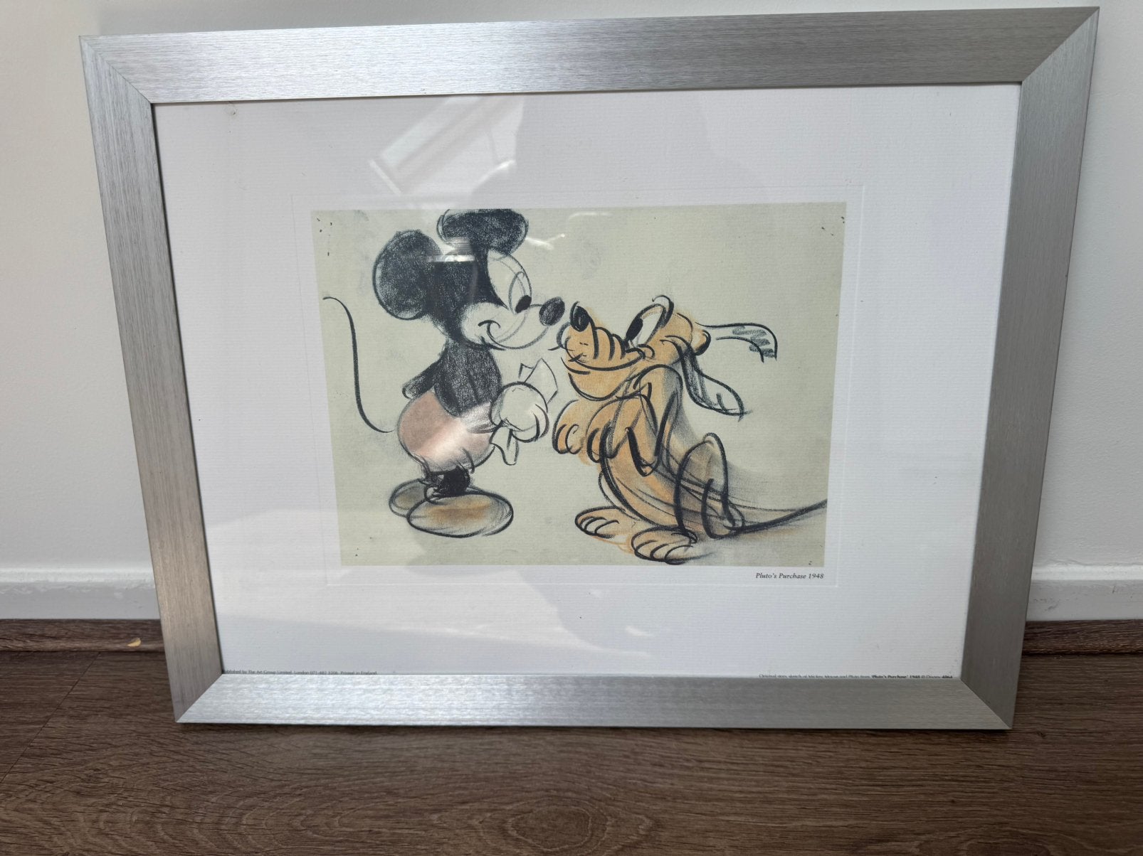 Mickey en Pluto schilderij ingelijst, Huis en Inrichting, Ophalen of Verzenden, Zo goed als nieuw