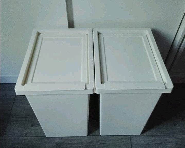 2 ikea filur prullenbakken/wasmanden 28 liter, 20 tot 30 liter, Ophalen of Verzenden, Gebruikt, Kunststof