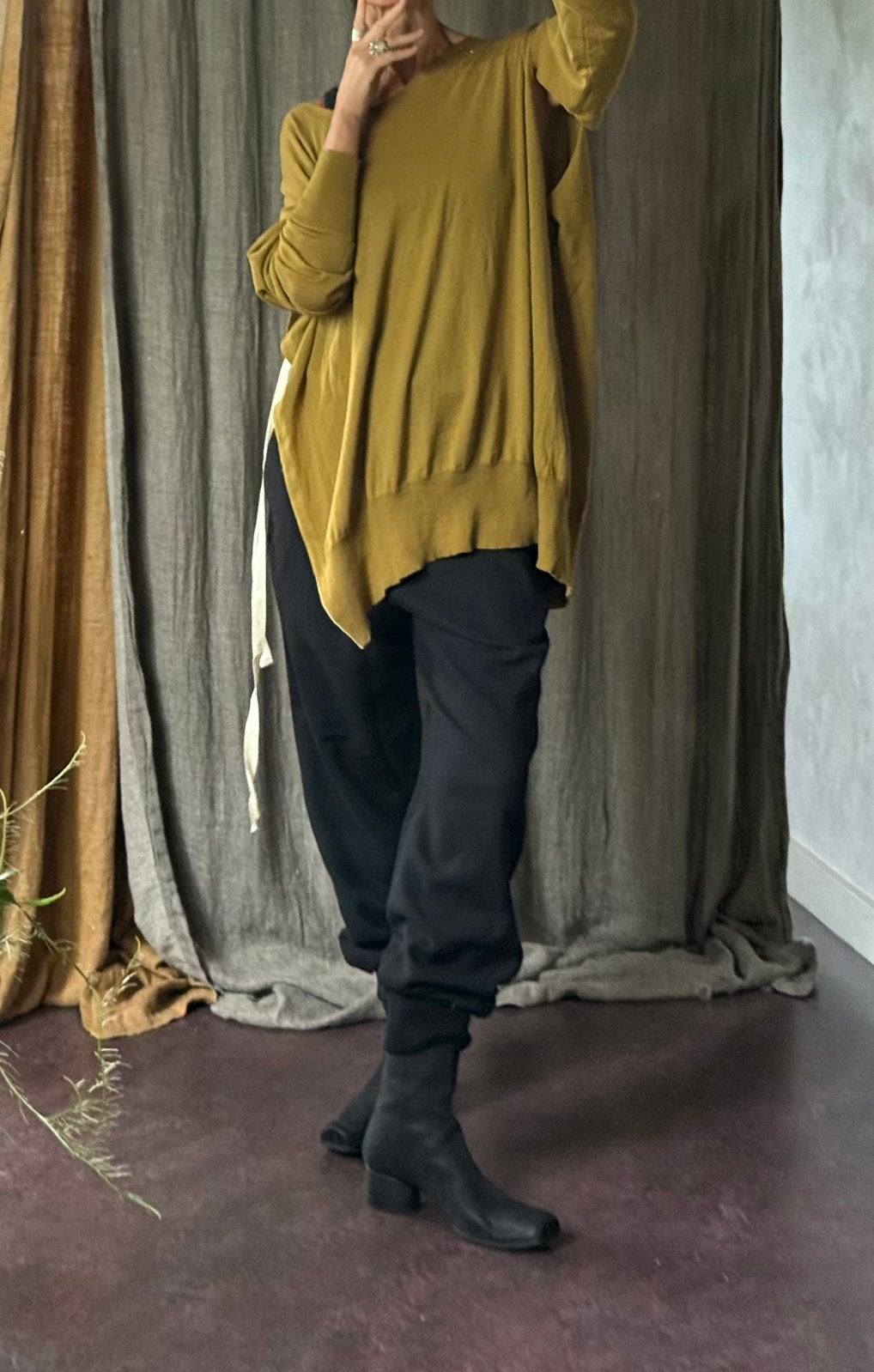 Zuiver wollen trui uniek Uma Wang Vib s. M  mosgroengeel, Kleding | Dames, Ophalen of Verzenden, Nieuw, Maat 38/40 (M)