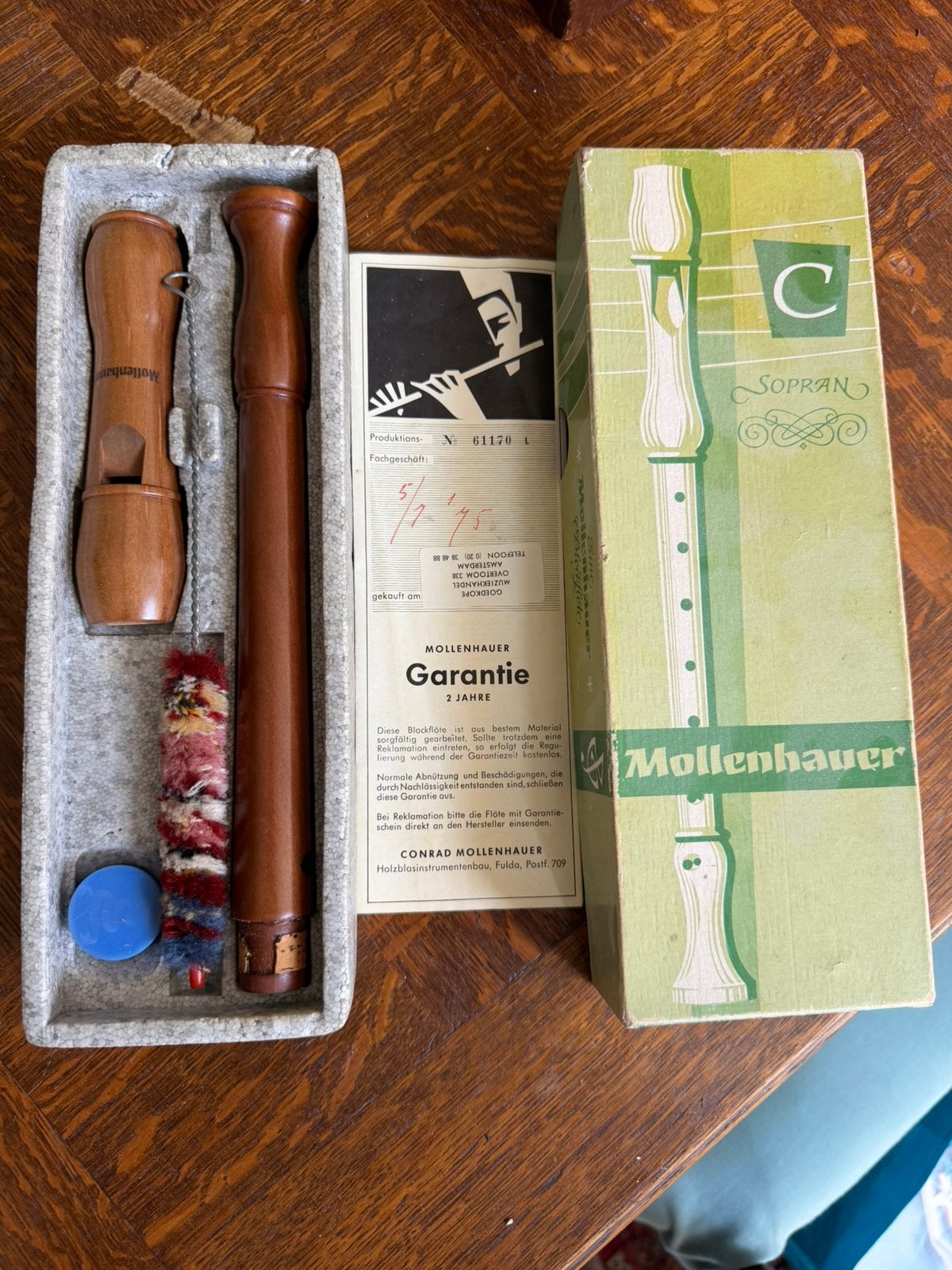 Mollenhauer Sopran C blokfluit vintage nieuw in doos, Ophalen of Verzenden, Nieuw