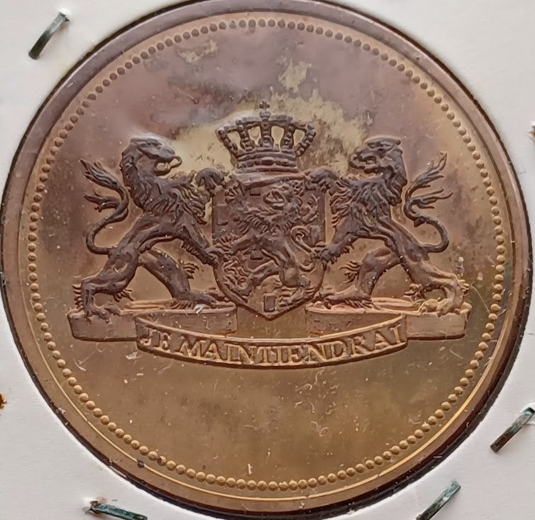 Herdenkingsuitgifte Troonswisseling Juliana & Beatrix - 1980, Postzegels en Munten, Penningen en Medailles, Verzenden, Brons, Nederland