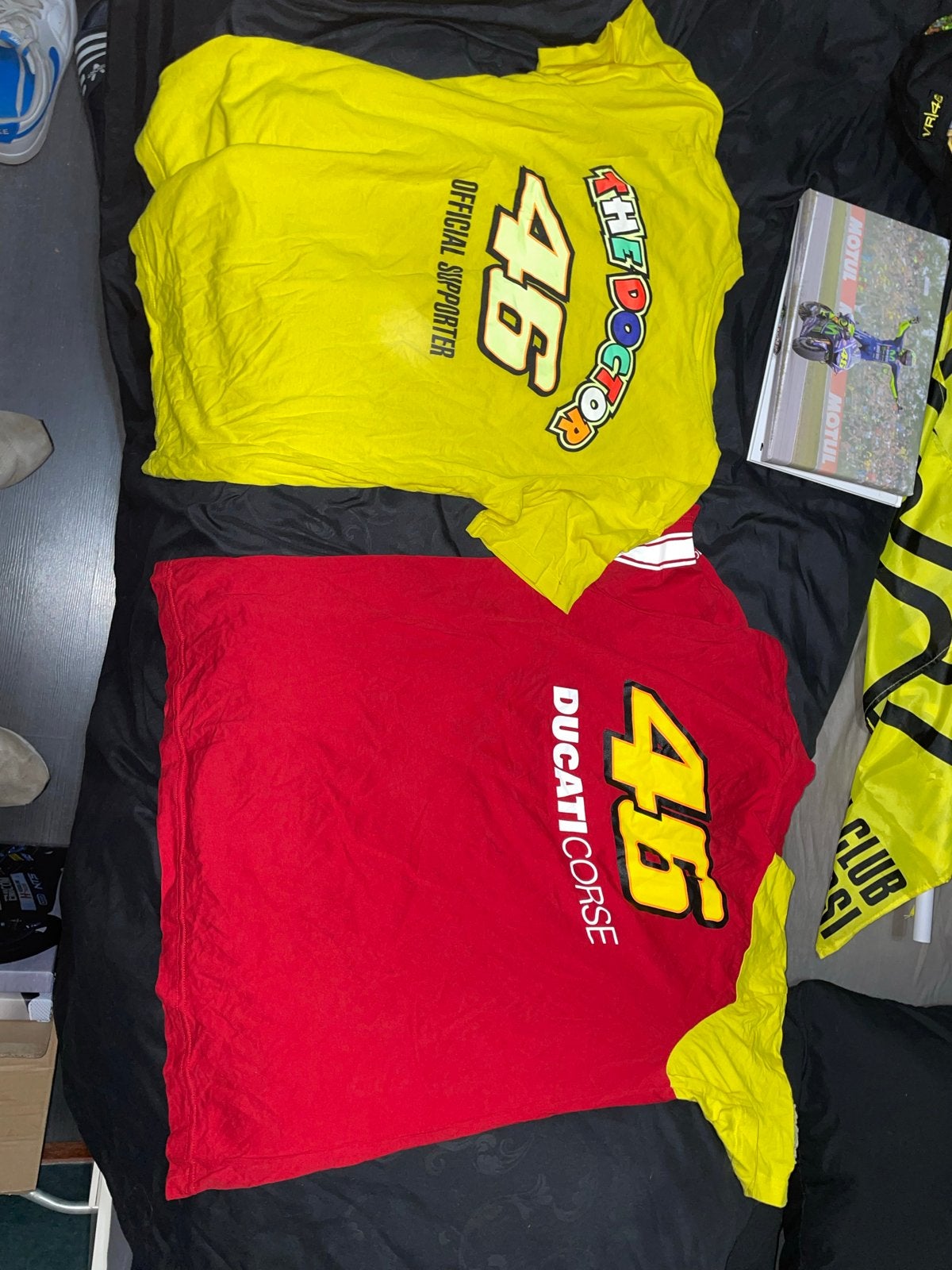 Valentino Rossi T-shirt - Geel - Maat M, Ophalen of Verzenden, Gedragen, Maat 48/50 (M), Geel