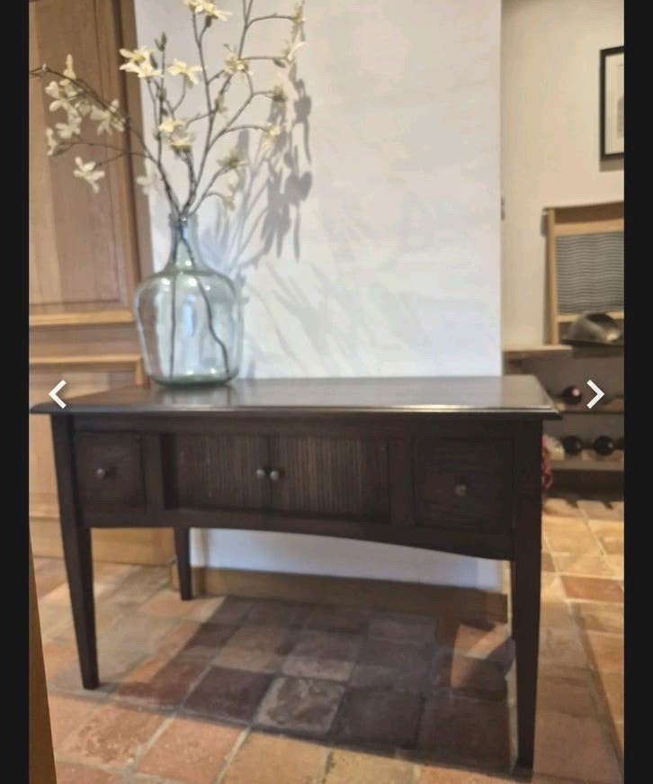 Engels Massief Houten Dressoir / sidetable met rol Deurtjes, Ophalen of Verzenden, Zo goed als nieuw, Overige houtsoorten, 50 tot 75 cm