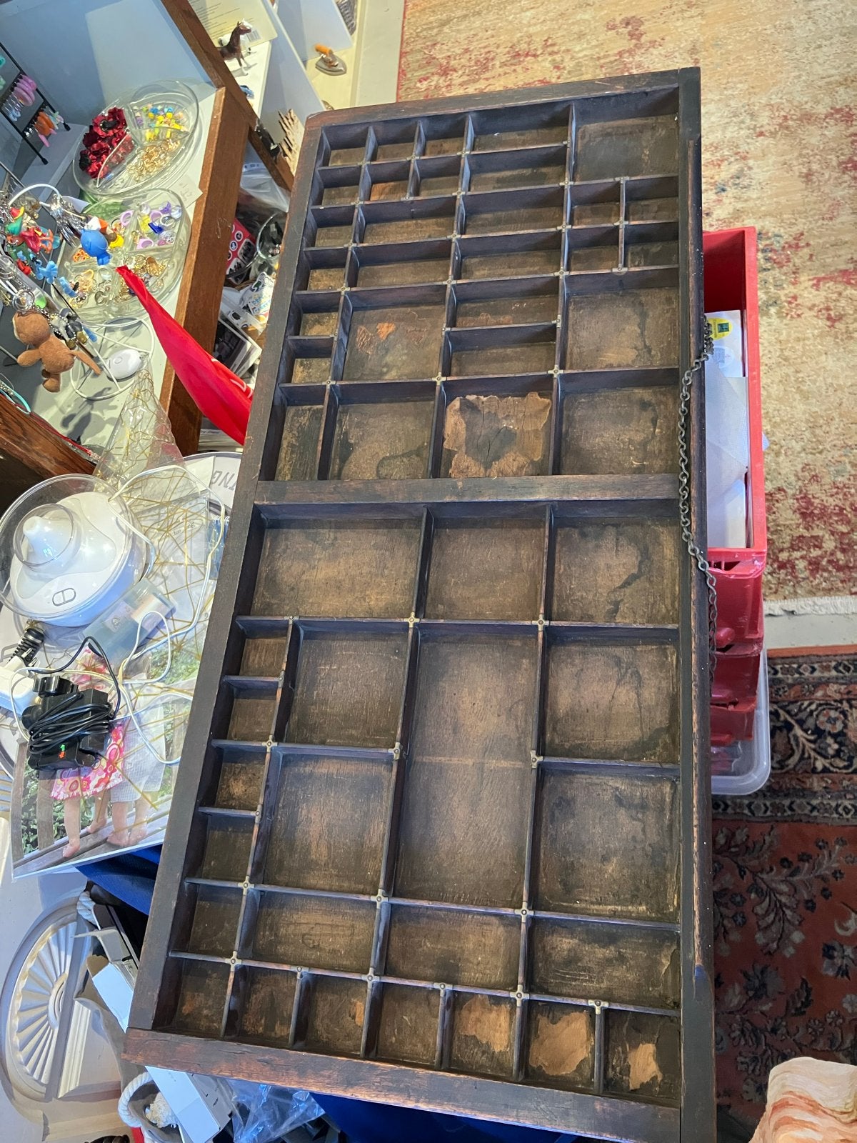 Antieke letterbak, houten sorteerbak, Ophalen of Verzenden
