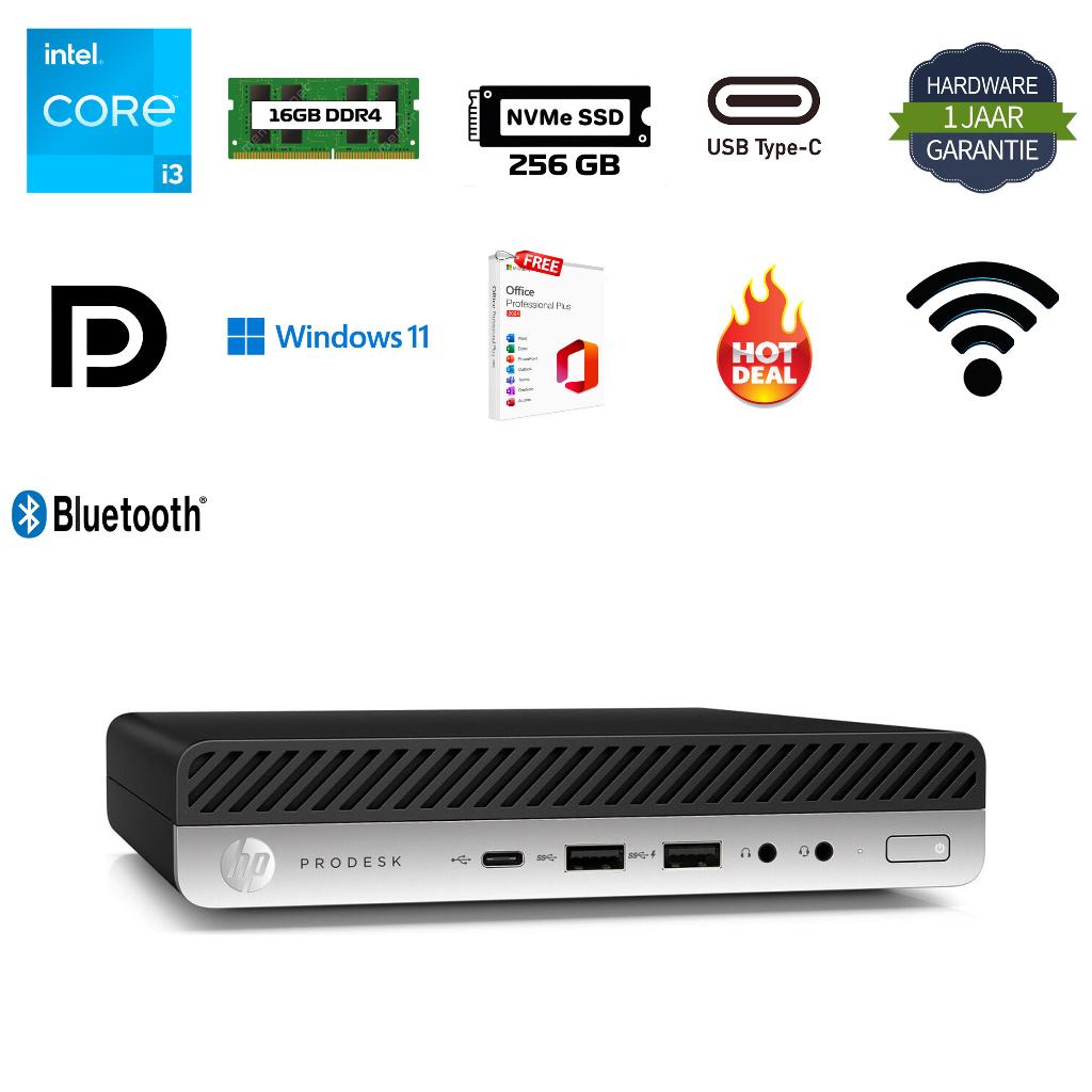 HP Prodesk 600 G5 i3-9100T 3.7GHZ 16GB 255GB NVMe office 24, I3-9100T, Hp, 256 GB, HP