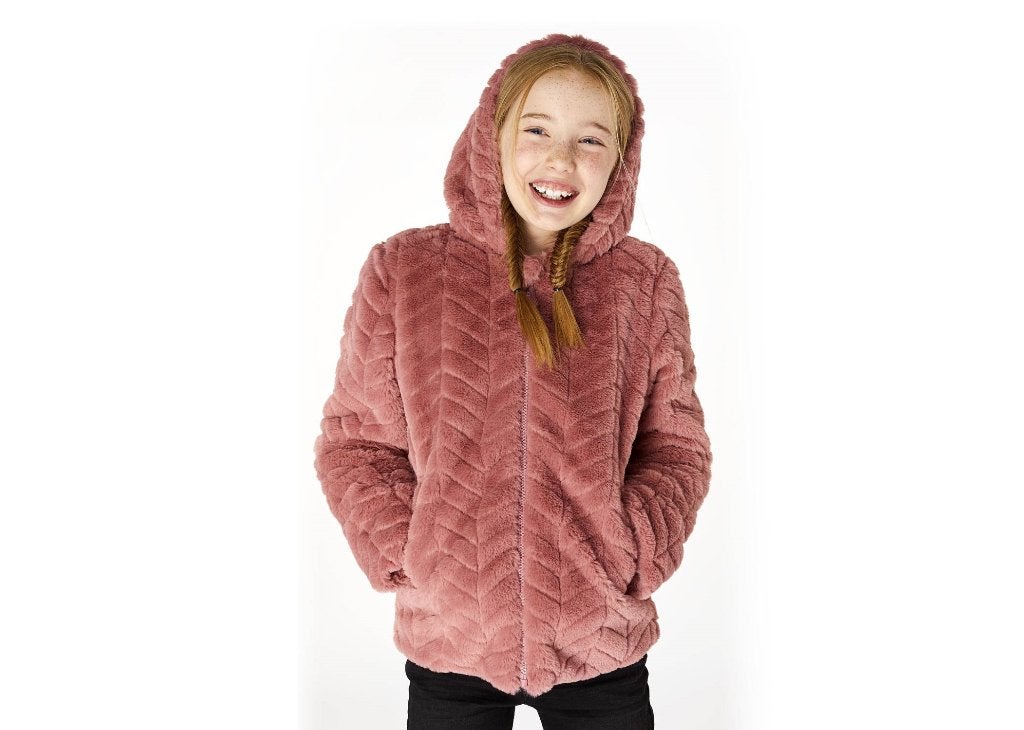 ZGAN Hema Jas Roze Winterjas, Fake Fur Oudroze, Mt. 158, 164, Meisje, Ophalen of Verzenden, Zo goed als nieuw, Hema