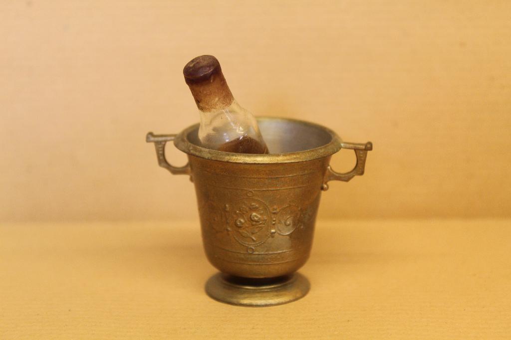 Antiek tinnen champagne koeler voor het poppenhuis, Ophalen of Verzenden
