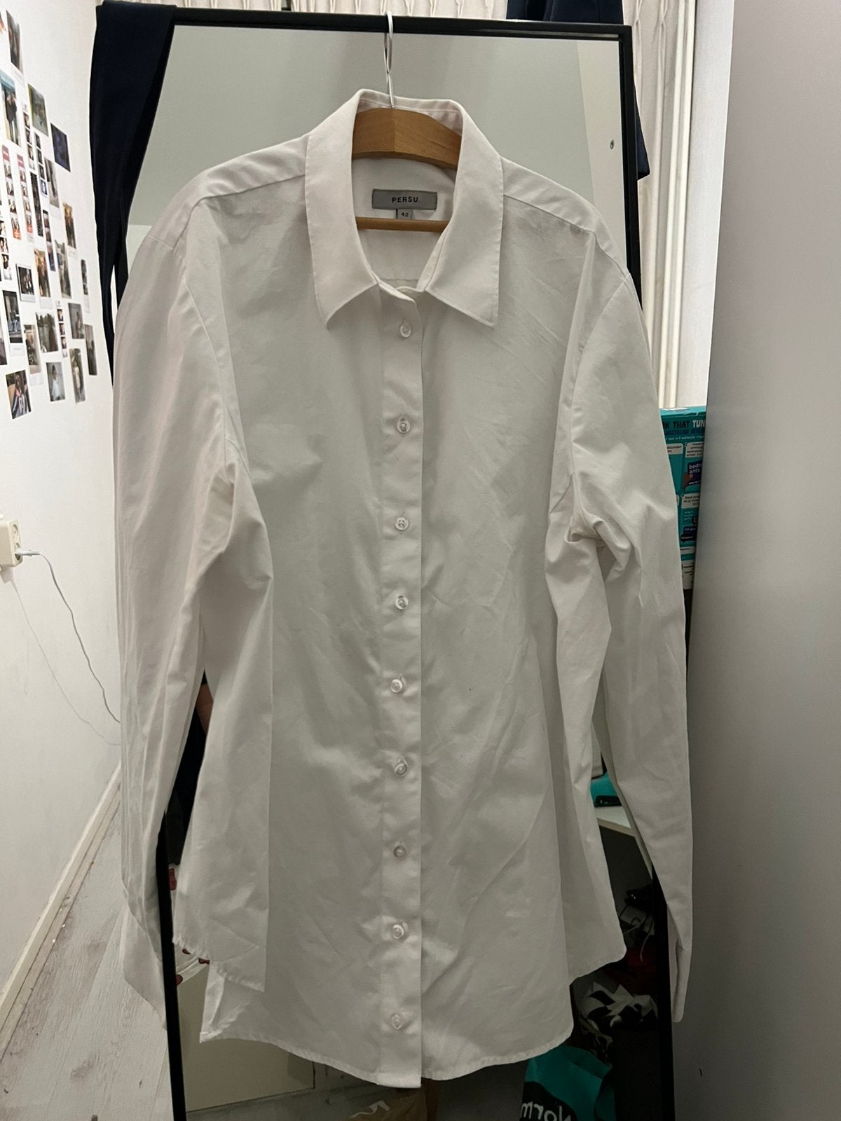 Dames PERSU blouse maat 42 valt als 40, Ophalen of Verzenden, Gedragen, Maat 38/40 (M), Wit