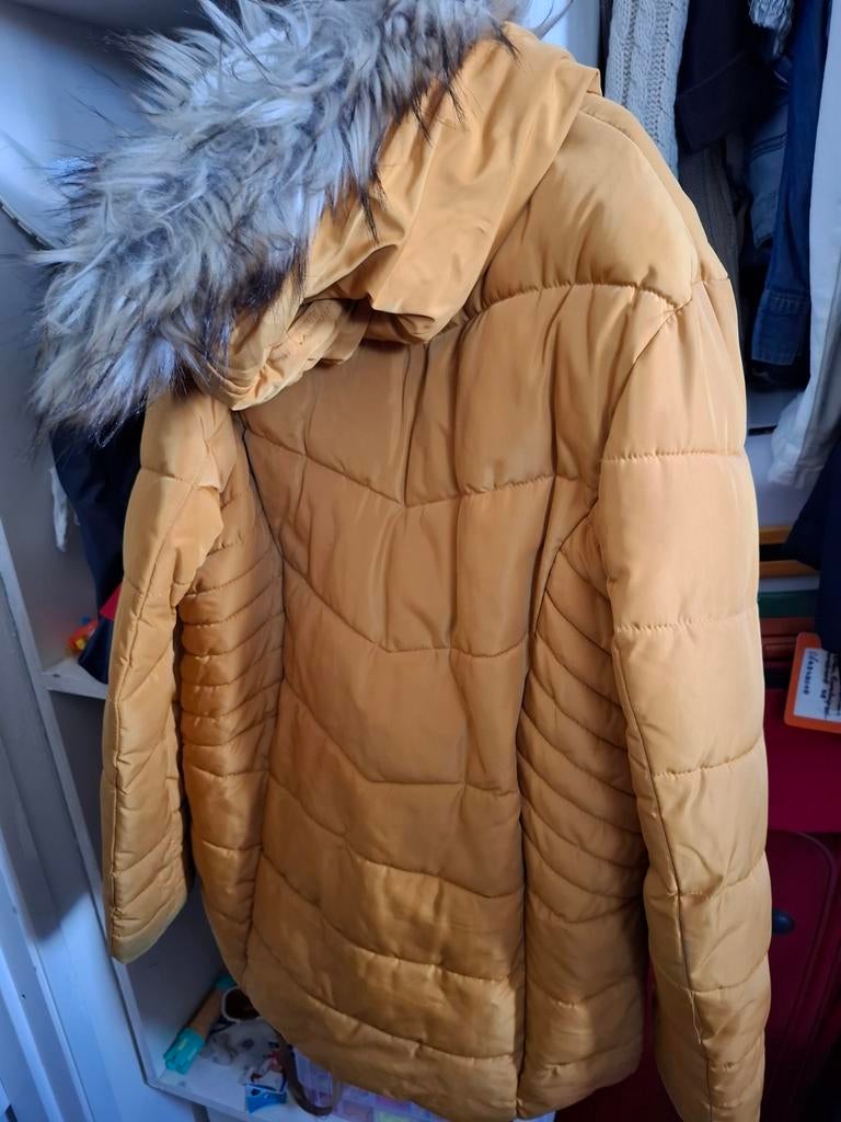 Primark Gele Winterjas met Bontkraag - Maat 164, Kleding | Dames, Jassen | Winter, Ophalen, Primark, Geel, Zo goed als nieuw